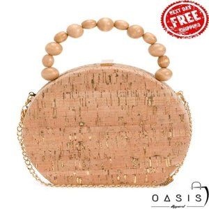 ALESSIA BIANCHI Cork Seashell Crossbody/ Women's Bag
